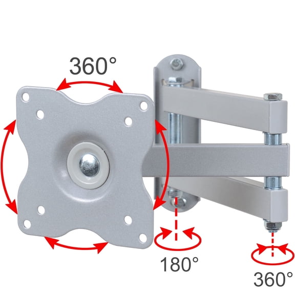 VideoSecu Full Motion Tilt Swivel TV Monitor Wall Mount Swing Arm Bracket for Toshiba 19 20 22 24 26 27 28 inch LED LCD 19LV505 19LV506 19AV500U 19AV501U 19AV51U 24D1633DB 24W1633DB MEW