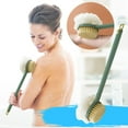 thumbnail image 2 of OAVQHLG3B Bath Sponge Back Brush Long Handle for Shower, Double Sided Exfoliating Back Scrubber Brush Shower Body Brush with Soft Bristles and Loofa, 2 of 5