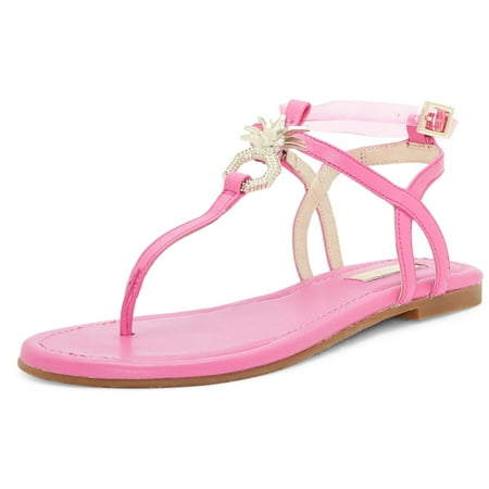 

Louise Et Cie Albaran Flamingo Smooth Calf Open Toe Thong Flat Buckle Sandals (Flamingo Smooth Calf 5)