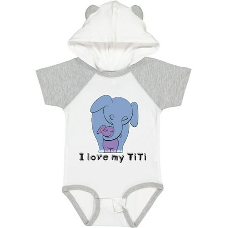 

Inktastic I Love My TiTi Elephant Blue Purple Gift Baby Boy or Baby Girl Bodysuit