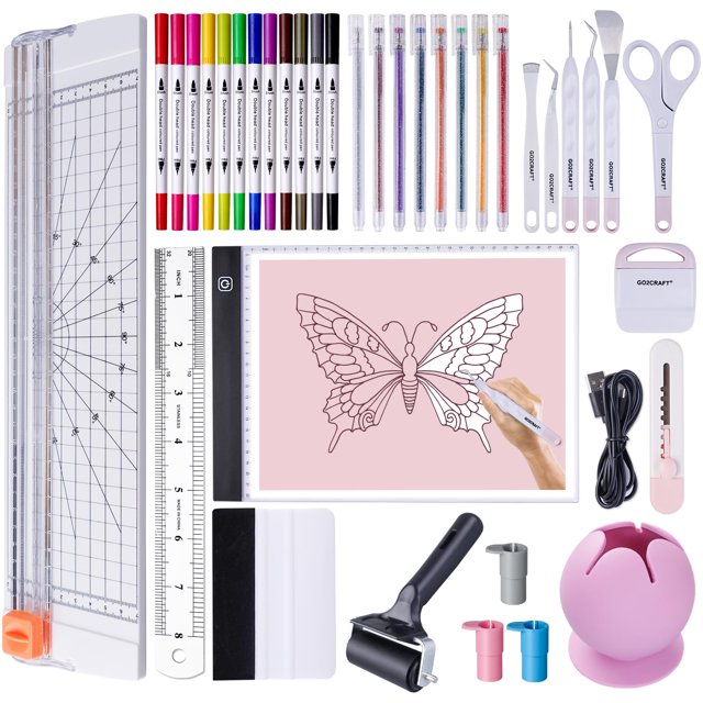 Set de herramientas GO2CRAFT 37 piezas con luz LED y cortador de 30 cm