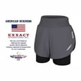 thumbnail image 2 of Exxact Sports 2 in 1 Shorts Women - Athletic Shorts with Spandex Underneath, Dry Fit Running Shorts with Pockets Women (Charcoal, AL), 2 of 7