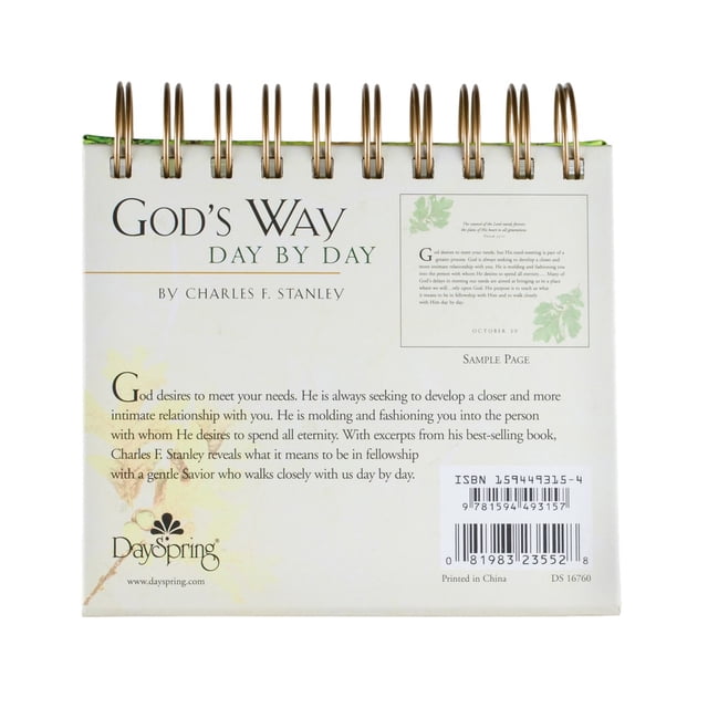 God's Way Day By Day – Inspirational Devotional By Charles F. Stanley (Paperback, Good Condition)