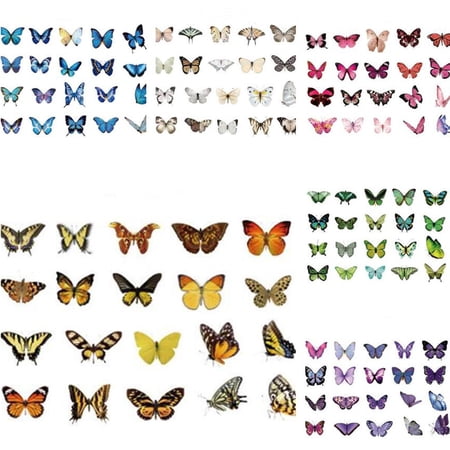 40pcs Vintage Style Butterflies Stickers Butterflies Series Waterproof ...