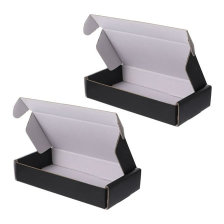 ROMANSENTIAL 15Pcs Black Storage Boxes for Mailing and Shipping 16X8X3in