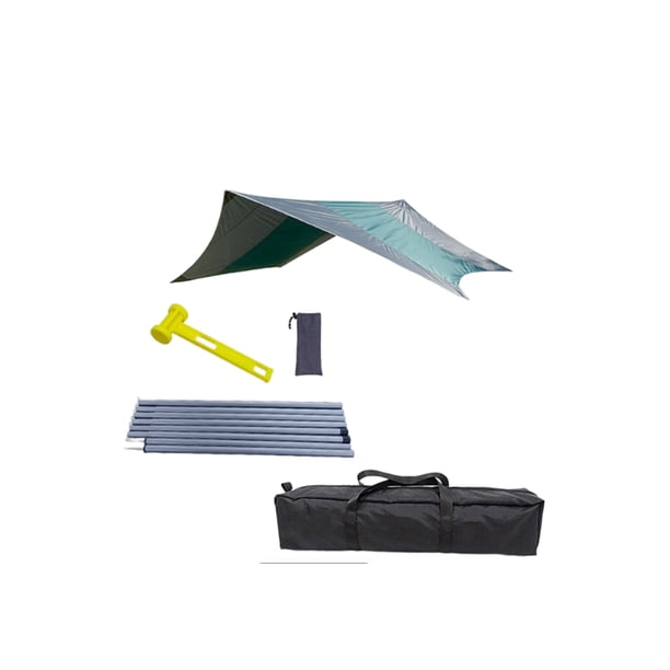 Naiovety Toldo de soporte para tienda de campaña, carpas de lona plegables multifunción, refugio solar a prueba de lluvia, fácil almacenamiento, dosel carpas Verde Toldo hexagonal Naiovety OD029915-04