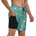 thumbnail image 2 of Zufioo Cherry Strawberry Floral Mens Swimsuit Trunks with Compression Liner,Quick Dry Sports suit,Beach Board Shorts with Pockets,Bathing Suits-Medium, 2 of 6