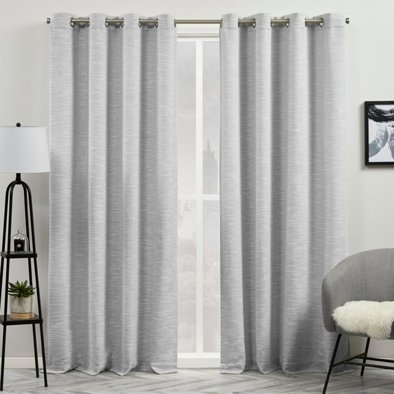 Exclusive Home Somers Light Filtering Grommet Top Curtain Panels, 54"x84", Grey, Set of 2