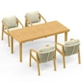 thumbnail image 6 of Heynemo 5 Pieces Acacia Patio Dining Set , Patio Dining Table and Chairs Set, Modern Outdoor Dining Furniture Set for Lawn Backyard Garden Deck, Beige, 6 of 7