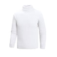thumbnail image 5 of Domuza Men’s Turtleneck Sweater, Long‑Sleeve Stretch Ribbed Knitted Pullover Top, Slim‑Fit Basic Lightweight Casual Jumper for Fall & Winter, 5 of 6