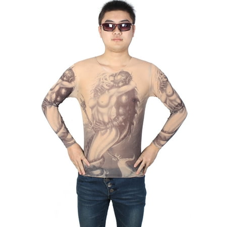 Unique Bargains Unique Bargains Man Long Sleeve Semi Sheer