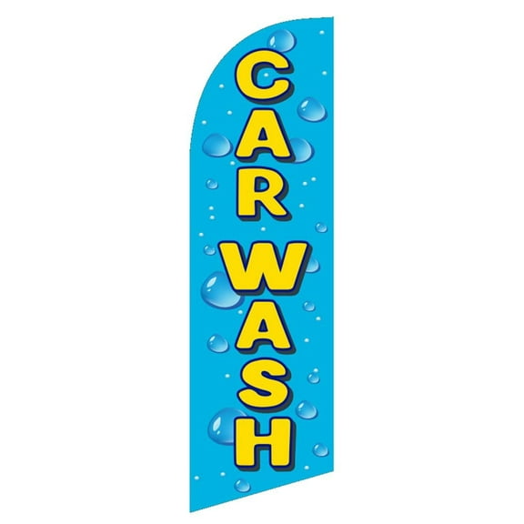Car Wash 6ft Swooper Feather Flag outdoor Business Advertising windless Banner bubbles theme Replacement Flag Only
