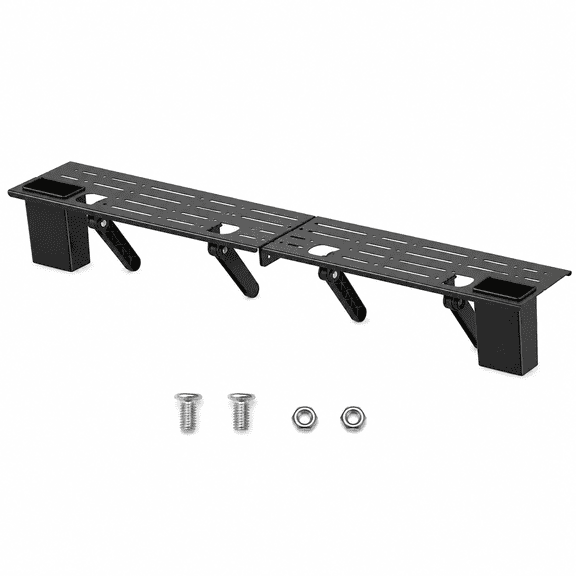 TV Top Shelf with Storage Boxes for Screen and Accessories for Soundbar, Media Boxes, Game Consoles, and More, 34.65×4.33inch, Adjustable Steel