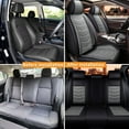 thumbnail image 3 of LAONNVIR Seat Covers for Cars Leather Waterproof Universal Fit for Ford Escape 2001-2024 (5 Seats,Black+Grey), 3 of 8