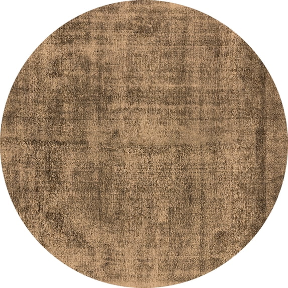 Ahgly Company Indoor Round Oriental Brown Industrial Area Rugs, 4' Round