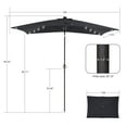 thumbnail image 5 of Sonerlic 10x 6.5ft LED Outdoor Patio Market Table Umbrella with Steel Frame for Yard, Poolside and Deck,Black, 5 of 9