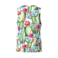 thumbnail image 3 of Gaeub Flowers and Cactus Men's Mesh Basketball Jersey, Quick-Drying Sleeveless Top S-4XL, Loose Muscle Tank Top -Small, 3 of 9