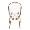 thumbnail image 4 of SAFAVIEH Salcha Outdoor Bistro Side Chair, White/Light Brown, Set of 2, 4 of 12