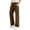 Coffee, variant on dazeni Girls Cargo Pants Kids Straight Leg Elastic Wasietd Lounge Pants Lightweight Comfy School Uniform Trousers