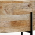 thumbnail image 5 of JERFIT 38 Inch Round Drum Coffee Table, Solid Mango Wood Cocktail Table with Metal Legs for Living Room, Light Brown Finish, 5 of 8