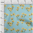 thumbnail image 1 of oneOone Cotton Jersey Sky Blue Fabric Flower & Leaves Watercolor Quilting Print Sewing Fabric By The Yard 58 Inche Wide, 1 of 4
