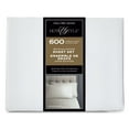 thumbnail image 3 of Hotel Style 4-Piece 600 Thread Count White Stripe Egyptian Cotton Adult Bed Sheet Set, King -Deep Pocket, 3 of 6