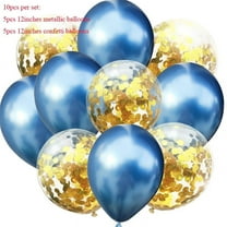 Nvzi 50PCS Blue and Gold Confetti Balloons, Premium 12inch Birthday Party Balloons, Balloons Bulk for Bridal Shower, Graduation Party Decoration