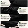 thumbnail image 5 of Lux Decor Twin XL Rayon from Bamboo Blend Sheets Set- 3 Piece Luxury Deep Pocket Bed Sheets Set, Black, 5 of 8