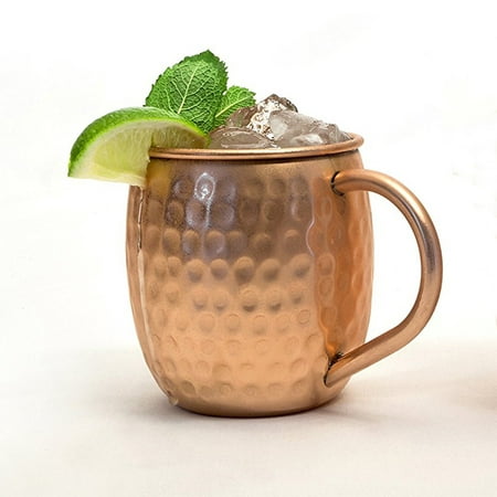 Modern Home Authentic 100% Solid Copper Hammered Moscow Mule Mug - Handmade in (Best Moscow Mule In Denver)