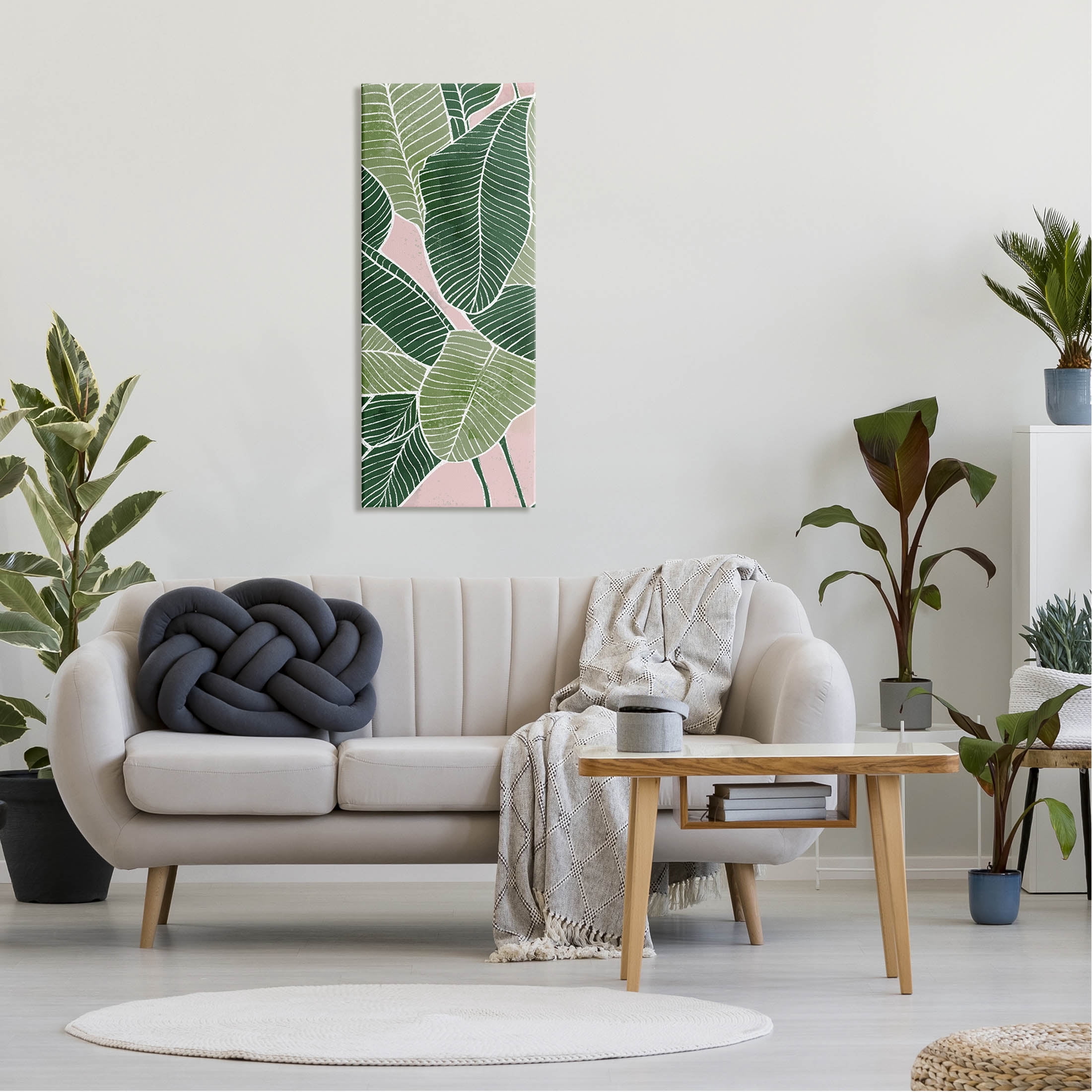 Layered Plant Leaf Shapes Botanical & Floral Graphic Art Gallery Wrapped Canvas Print Wall Art