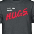 thumbnail image 3 of Teelocity Say No to Hugs Graphic T-Shirt (2XL - Standard Fit, Charcoal Heather), 3 of 4