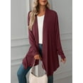 thumbnail image 6 of Gustave Open Front Draped Cardigan for Women Casual Long Sleeve Duster Cardigans Lightweight Solid Sweater Outwear "Red, L", 6 of 6