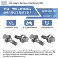 thumbnail image 5 of Pieces 17mm wheel nut bolt flat seat compatible with Peugeot 206 308 3008 207 CC SW 508 Citroen C5 C4L 54056, 5 of 5