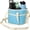 Blue, variant on Family Size 4 Compartment Drink Carrier Bag Insulated Multiple Tumbler Holder Caddy with Adjustable Strap and Handle for Travel Sports Family Outings (Black)