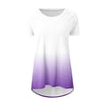 thumbnail image 4 of SDNall Summer T-Shirts for Women 2024 Fashion Summer Round Neck Leisure Short Sleeve Printing Tops Womens T-Shirts (Purple,Sizes:S-2XL), 4 of 9