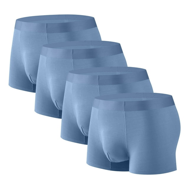 Plebaso Mens Boxer Briefs Stretch Comfortable Quick Dry Underwear Soft Breathable Boxers for Men (4 Pack)