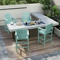 thumbnail image 2 of Tall Adirondack Chair Set of 2, HDPE Balcony Chair with Double Connecting Tray, Outdoor Weather Resistant Adirondack Chair, Aruba Blue, 2 of 10