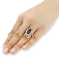thumbnail image 3 of Men's Platinum Plated Sterling Silver 3.8ct Simulated Ruby Marquise CZ Ladies Cocktail Ring ( Size 5 to 9 ), 6, 3 of 4