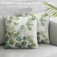 thumbnail image 3 of Nawypu Spring Summer Pillow Cover - Green Watercolor Eucalyptus Leaf Botanical Cushion Case, Nature-Inspired Home Decor, Ideal for Spring and Summer Sofa Accent, 3 of 5