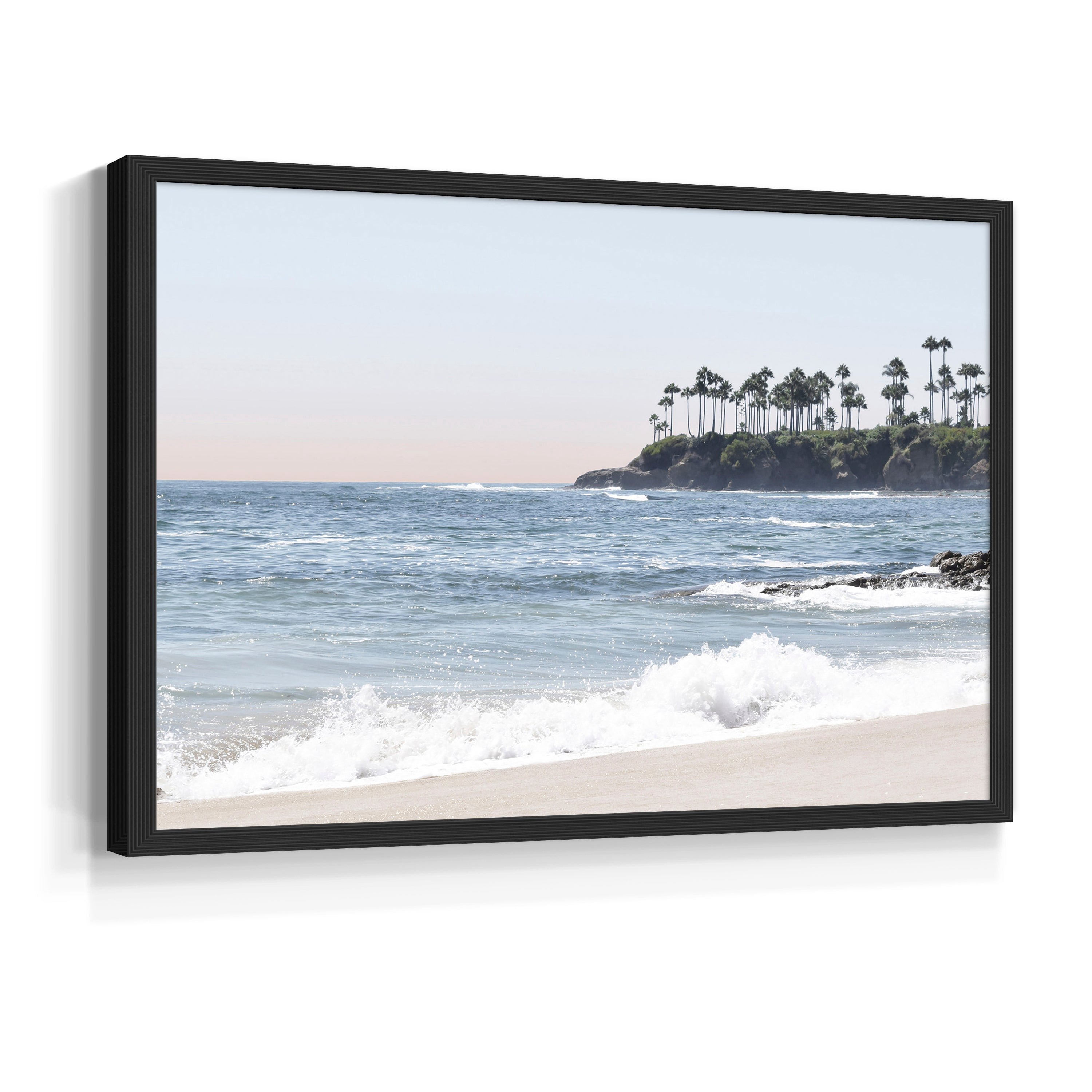 Distant Palms by Natalie Carpentieri - Restickable Framed Giclée Print