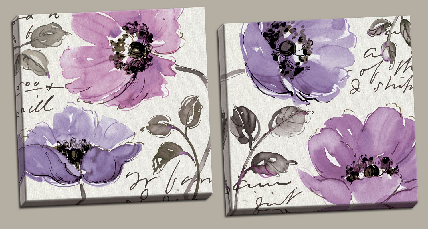 Beautiful Gray and Purple Blooming Flower Set; Floral Decor by Pela