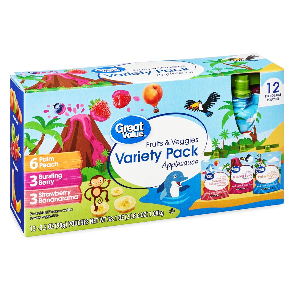 Great Value Fruit & Veg Variety Pk 12ct