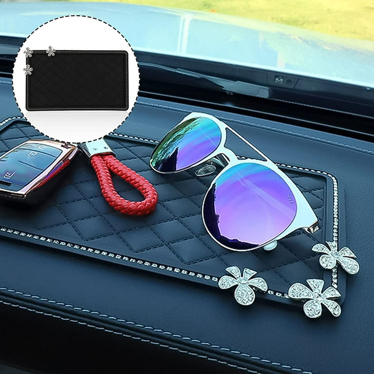 Car Dashboard Anti-Slip Rubber Pad, 10.6x5.9 Universal Non-Slip Car Magic  Dashboard Sticky Adhesive Mat for Phones Sunglasses Keys Electronic Devices