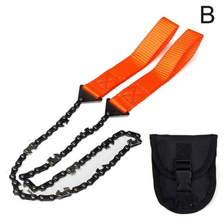 

Survival Folding Hand Pocket Saw Chain with Pouch For Camping Hunting} J9L6