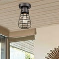thumbnail image 3 of DANXU Retro Style Industrial Loft Barn Oil Rubbed Bronze Cage Ceiling Pendant Light, 3 of 3