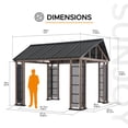 thumbnail image 3 of Sunjoy 11x13 ft. Hardtop Gazebo Outdoor Galvanized Steel Gazebo w/ Metal Gable Roof and Movable Ceiling Hook, Suitable for Patio & Backyard, Black, 3 of 9