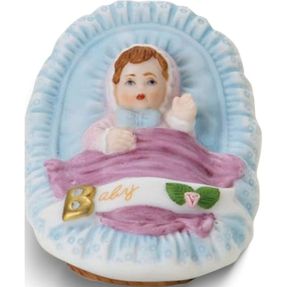 Fashion Brunette Newborn Baby Porcelain Figurine (3.2 X 2.79) Made In China gl664