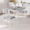thumbnail image 1 of 3-piece estilo rural dining mesa set para 2 small space-saving mesa con 2 cozy sillas-blanca & gray great para apartments, 1 of 6