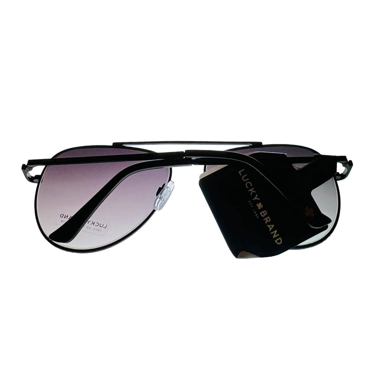 Lucky Brand Mens Black Metal Aviator, Gradient Smoke Lens  display picture 2