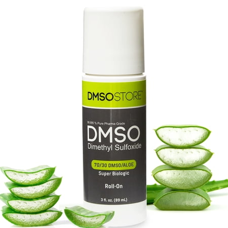 DMSO 3 oz. Roll On with 30% Aloe, Pure 99.995% Pharma Grade Dimethyl Sulfoxide